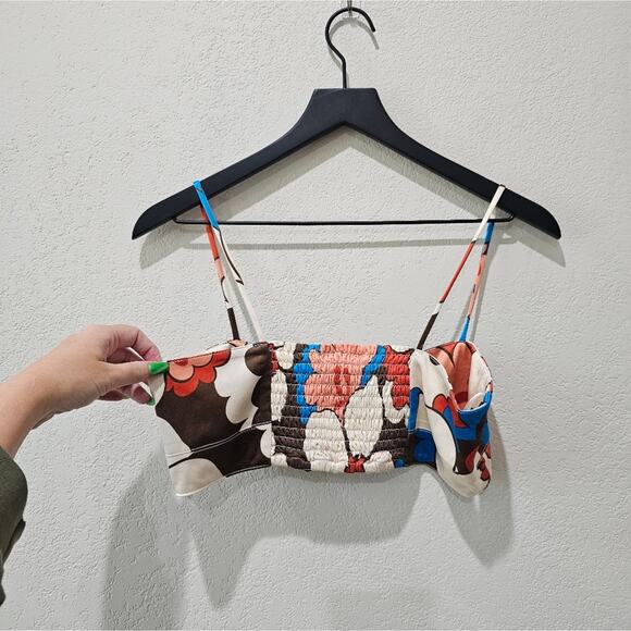 Ronny Kobo Groovy Floral Crop Top in Blue Aster - Picture 6 of 6